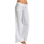 Pantaloni eleganti bianchi L taglie comode di lino da jogging per Donna 