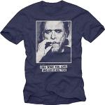 Charles Bukowski T-Shirt für Herren Zitat Find What You Love Größe Navy Blue 3XL