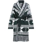 Cardigan etnici verde scuro XL di lana manica lunga per Donna Charlott 