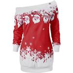 Pullover slim fit rosso scuro XXL taglia comoda traspirante per Natale per Donna 