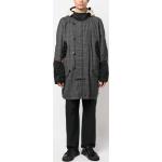 Cappotti scontati grigi L in misto cotone a quadri con cappuccio per Uomo Junya Watanabe 