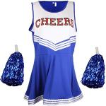 Costumi blu S con pon pon da cheerleader per Donna 