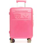Trolley scontati rosa chiaro con glitter 4 ruote per Donna Chiara Ferragni 