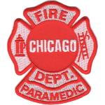 Chicago Fire Dept. Paramedic patch - polsini con distintivo di paramedico dei pompieri di Chicago, 8 x 9,5 cm