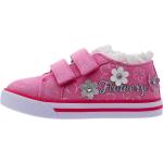 Sneakers larghezza E rosa numero 25 di gomma a fiori con glitter chiusura velcro a strappo per Donna Chicco 