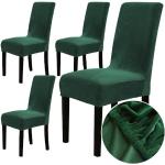 Fodere verde scuro in velluto tinta unita 4 pezzi per sedie 