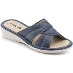 Pantofole blu con tacco da 3 cm a 5 cm per l'estate per Donna Tiglio 