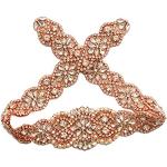 Cintura di lusso in oro rosa con strass, accessori per abito da sposa, applique fissa, 1 pezzo Rose Gold 28 cm x 5 cm