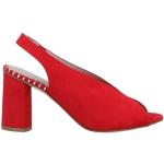 Sandali rossi numero 35 di pelle tinta unita con tacco per Donna Cinzia Soft 