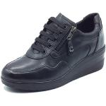 Sneakers stringate larghezza E casual nere numero 38 con stringhe per Donna Cinzia Soft 