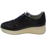 Sneakers larghezza E casual blu numero 38 di gomma con stringhe con tacco da 5 cm a 7 cm per Donna Cinzia Soft 