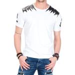 Cipo & Baxx Maglietta da uomo con stampa a teschio, maniche corte, scollo rotondo, design CT409 bianco M