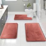 Set tappeti rosa in PVC da bagno 