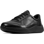 Sneakers basse larghezza E casual nere numero 42 di pelle con stringhe per Uomo Clarks 