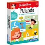 Clementoni - 12893 - Sapientino - L'Alfabeto - gioco educativo 3 anni tessere illustrate, puzzle incastro animali, gioco per imparare le lettere - Made in Italy