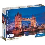 Clementoni - Puzzle Puzzle compatto: Tower Bridge di notte - 1000 Pezzi