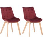 CLP Set di 2 sedie da pranzo in velluto Passaic rosso - 319643
