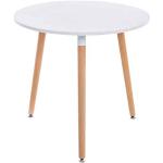 Tavolini bianchi in legno di faggio diametro 80 cm 
