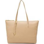 Coccinelle Borsa a Spalla Gleen in Pelle Colore Beige Toasted Donna 38x27x14 cm