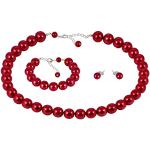 Collane eleganti rosse in titanio artigianali di perle per Donna 
