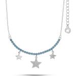 Collane scontate azzurre in argento personalizzati con pietre per Donna Comete Jewels 