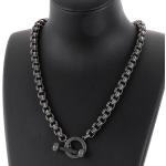 Collane classiche nere in acciaio inox con pendenti per Donna 