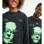 COLLUSION Unisex - T-shirt grigia con stampa Frankenstein su licenza-Grigio