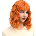 Parrucche naturali all'arancia per capelli ricci con frangia per Donna 