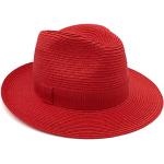Cappelli estivi 59 eleganti rossi di paglia tinta unita traspiranti per Donna 