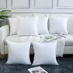 Cuscini bianchi 50x50 cm di cotone tinta unita lavabili in lavatrice 6 pezzi per divani 