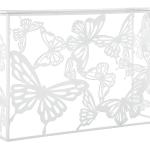 Tavoli rettangolari bianchi di vetro a tema farfalla Mauro Ferretti 