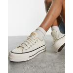 Converse - Chuck Taylor All Star Lift Ox - Sneakers in denim bianco sporco con suola platform