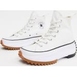Sneakers alte larghezza E scontate bianche di tela per Donna Converse Run Star Hike 