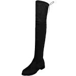 Stivali neri numero 39 di gomma con cerniera con tacco da 3 cm a 5 cm con tacco per Donna 