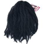 Coolbers 18 inch Afro Kinky Curly Hair Crochet Braids Synthetic Marley Bob Hair Crochet Twist Marley Hair (6 packs, 1B)