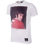 COPA George Best Old Trafford T-Shirt Girocollo da Uomo, Uomo, T-Shirt Girocollo, 6768, Bianco, S