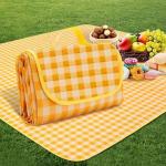Coperte gialle in tessuto a quadri picnic 