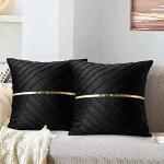 Cuscini scontati neri 45x45 cm a righe per divani 