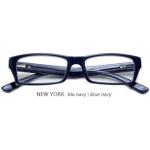 Occhiali da lettura blu navy in acciaio a tema New York per Donna Sixtus Italia 