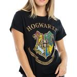Magliette & T-shirt casual nere XL traspiranti con scollo tondo mezza manica con scollo rotondo per Donna Harry Potter Hogwarts 