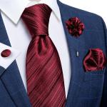 Accessori moda business rossi a righe da lavare a mano per Uomo 