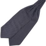 Cravatte ascot casual blu navy a pois per cerimonia per Uomo 