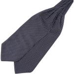 Cravatte ascot blu navy in poliestere a pois per cerimonia per Uomo 