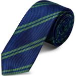 Cravatte slim blu navy di seta a righe per Uomo Trendhim 