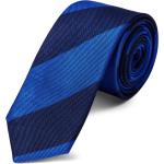 Cravatte slim eleganti blu navy di seta a righe per Uomo Trendhim 