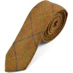 Cravatte artigianali marroni di lana a quadri traspiranti per Uomo 
