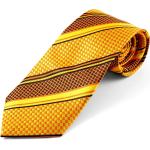Cravatte artigianali gialle di seta a righe per Uomo 