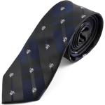 Cravatte tinta unita casual nere tartan per Uomo 
