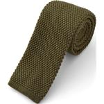 Cravatte verde militare in poliestere in maglia per Uomo 