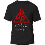 Createe Vasco Rossi t Shirt - Maglietta Siamo Qui 100% Cotone (L, Nera)